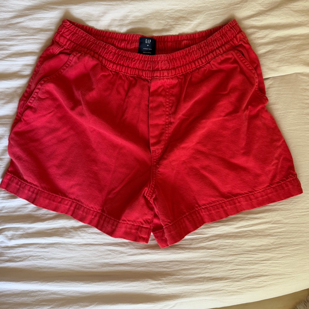 GAP Red Elastic Waist Shorts